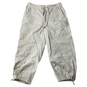 St John Bay Capri Pants Tan Color Tie Waist Size 12